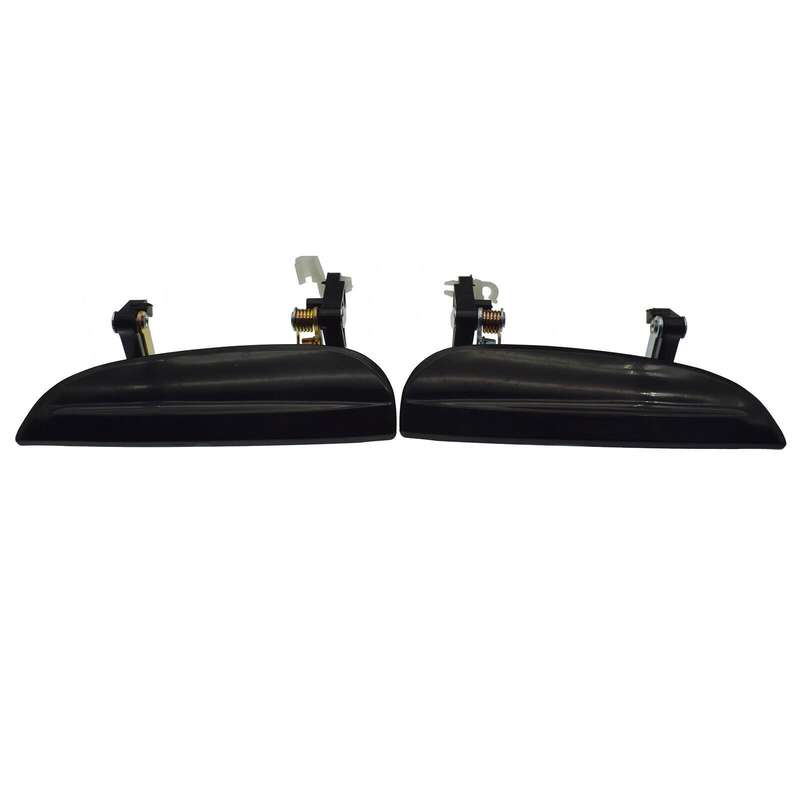 Front Left &amp; Right Exterior Outside Door Handles Black Pair For 2003-05 Kia Rio