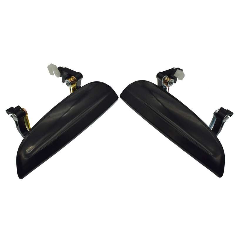 Front Left &amp; Right Exterior Outside Door Handles Black Pair For 2003-05 Kia Rio