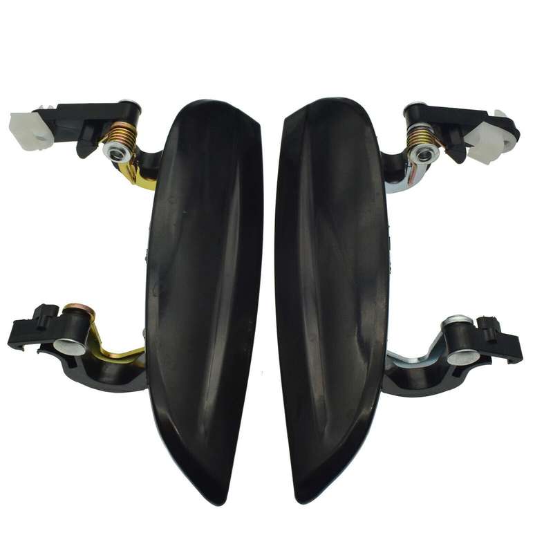 Front Left &amp; Right Exterior Outside Door Handles Black Pair For 2003-05 Kia Rio