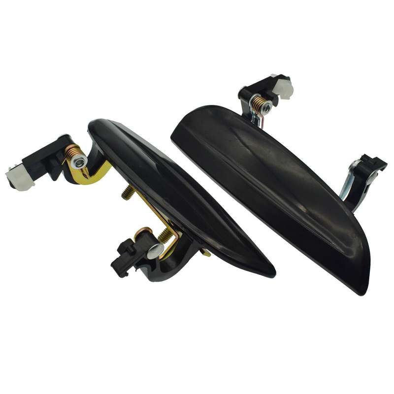 Front Left &amp; Right Exterior Outside Door Handles Black Pair For 2003-05 Kia Rio