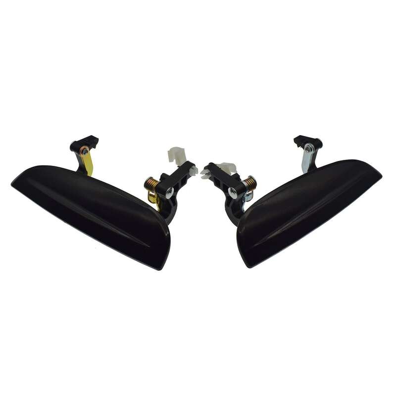 Front Left &amp; Right Exterior Outside Door Handles Black Pair For 2003-05 Kia Rio