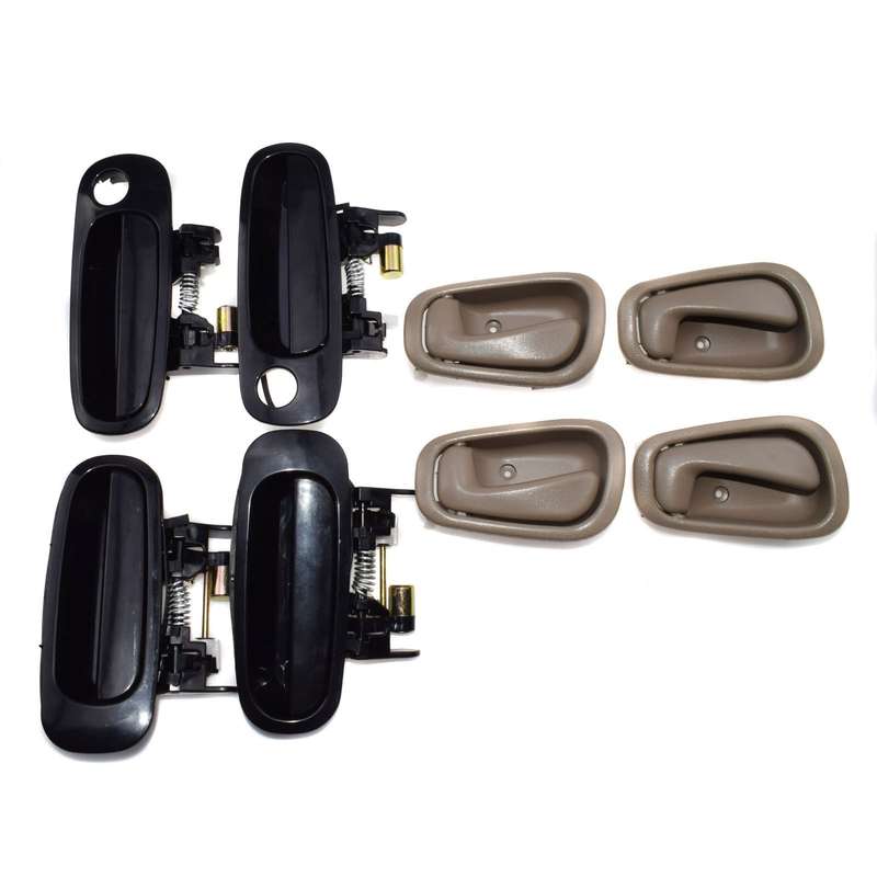 Black Outside Beige Inside Door Handle For Toyota Corolla 1998-2003 8Pcs