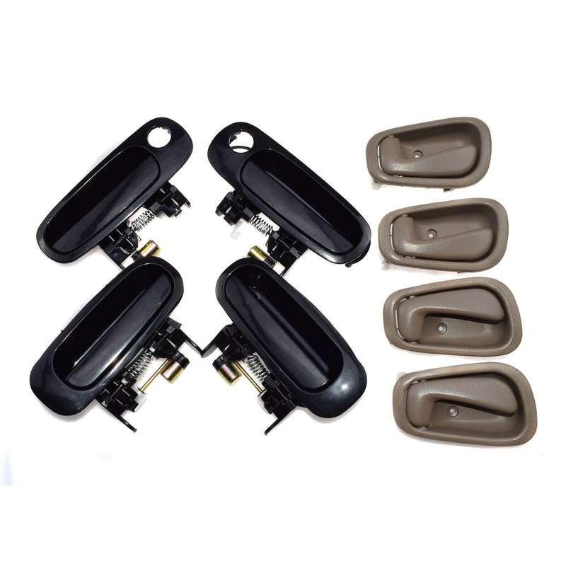 Black Outside Beige Inside Door Handle For Toyota Corolla 1998-2003 8Pcs