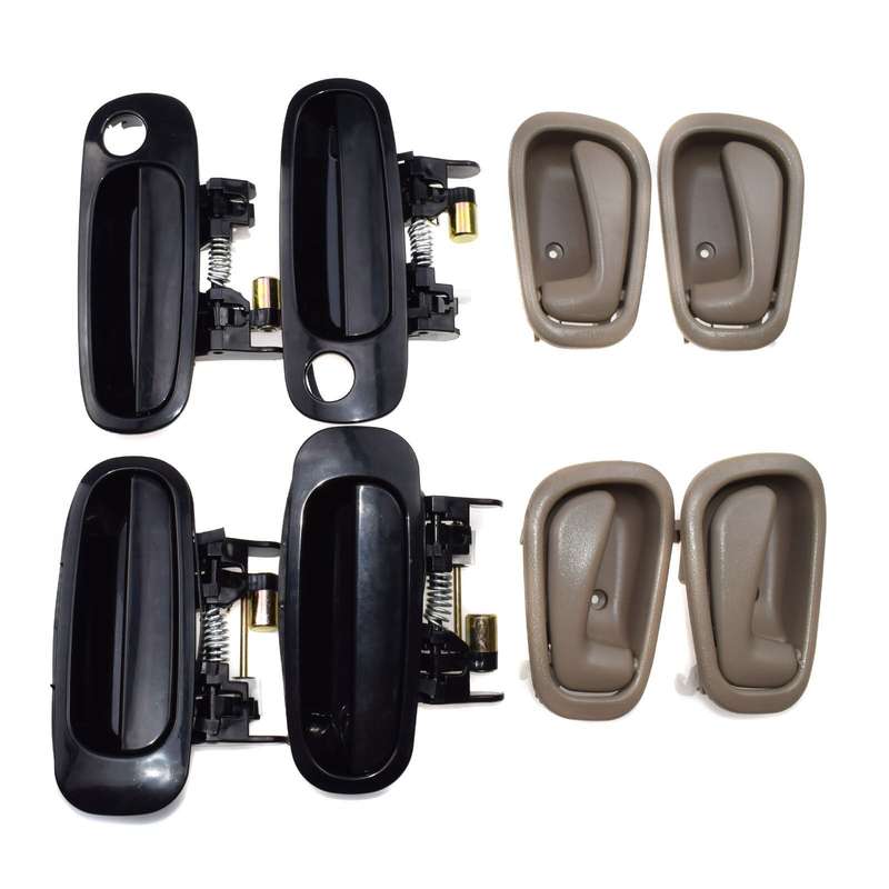 Black Outside Beige Inside Door Handle For Toyota Corolla 1998-2003 8Pcs
