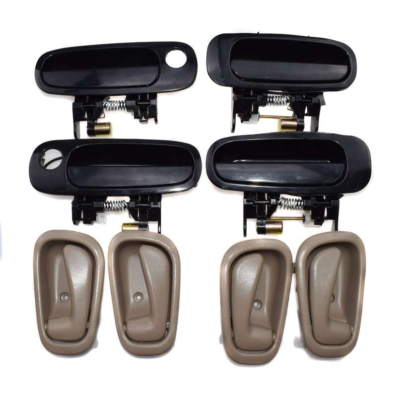 Black Outside Beige Inside Door Handle For Toyota Corolla 1998-2003 8Pcs