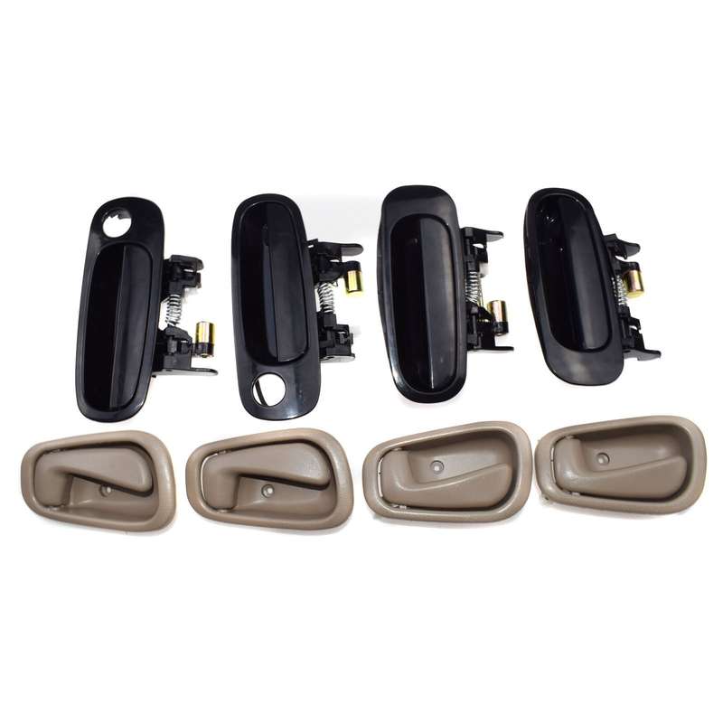 Black Outside Beige Inside Door Handle For Toyota Corolla 1998-2003 8Pcs