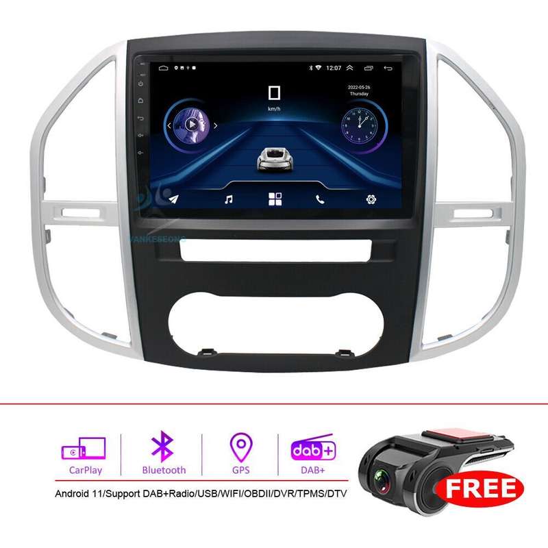 For Mercedes Vito W447 Touch Screen Head Unit GPS Android 11 Car Radio Wifi+DVR
