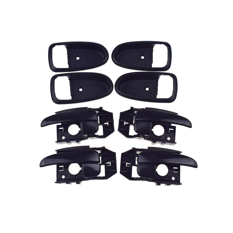 Set of 4 Interior Door Handles &amp; Bezel Trim Black For Hyundai Elantra 2001-2006