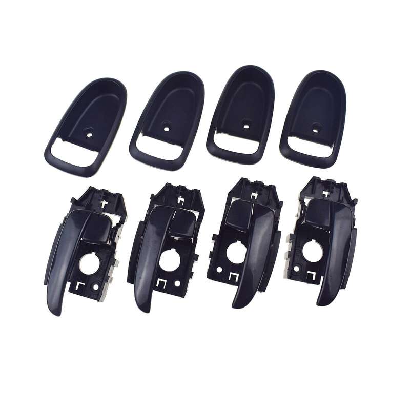 Set of 4 Interior Door Handles &amp; Bezel Trim Black For Hyundai Elantra 2001-2006