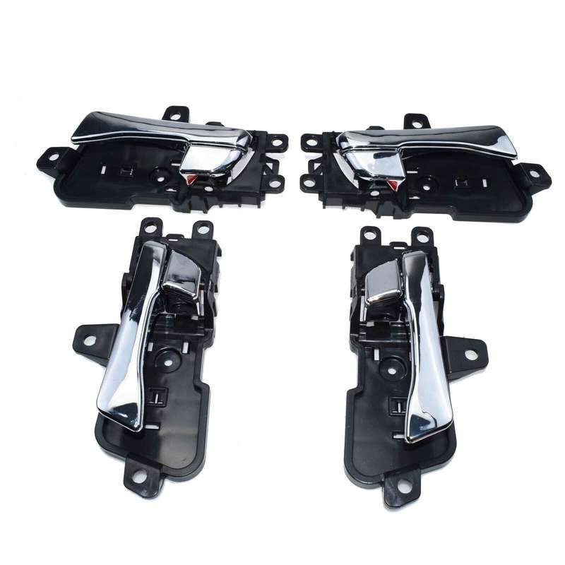 Left &amp; Right Inside Interior Door Handle 4Pcs Chrome For Hyundai Sonata 2011-15