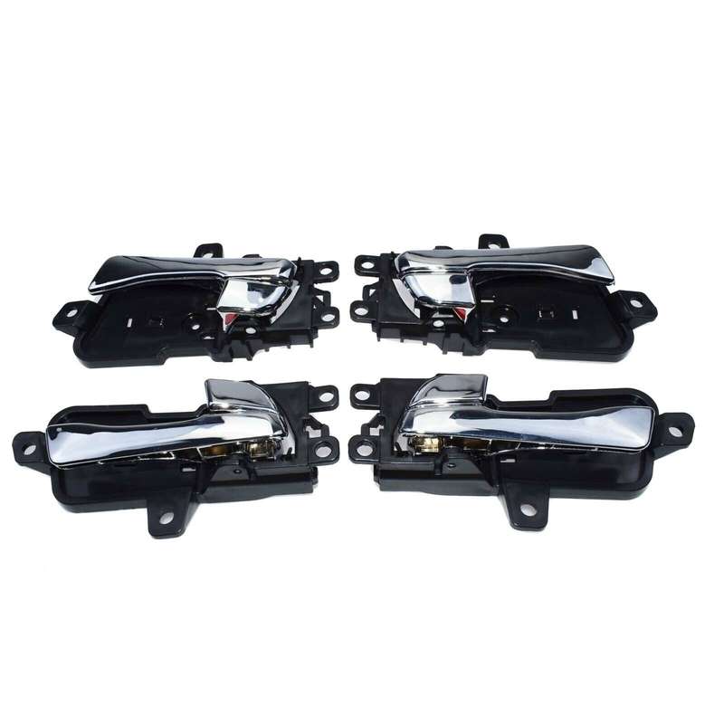 Left &amp; Right Inside Interior Door Handle 4Pcs Chrome For Hyundai Sonata 2011-15