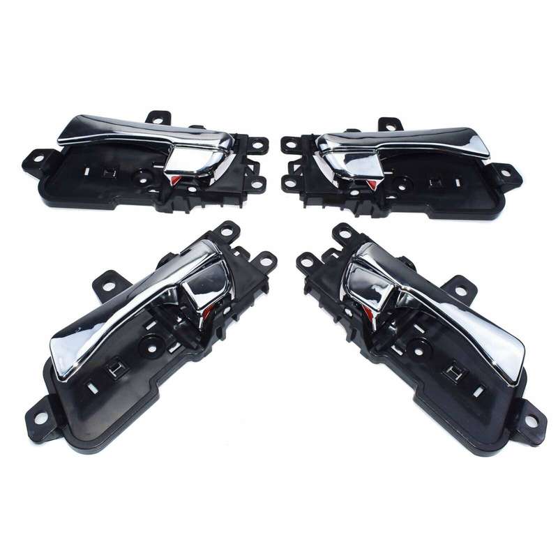 Left &amp; Right Inside Interior Door Handle 4Pcs Chrome For Hyundai Sonata 2011-15