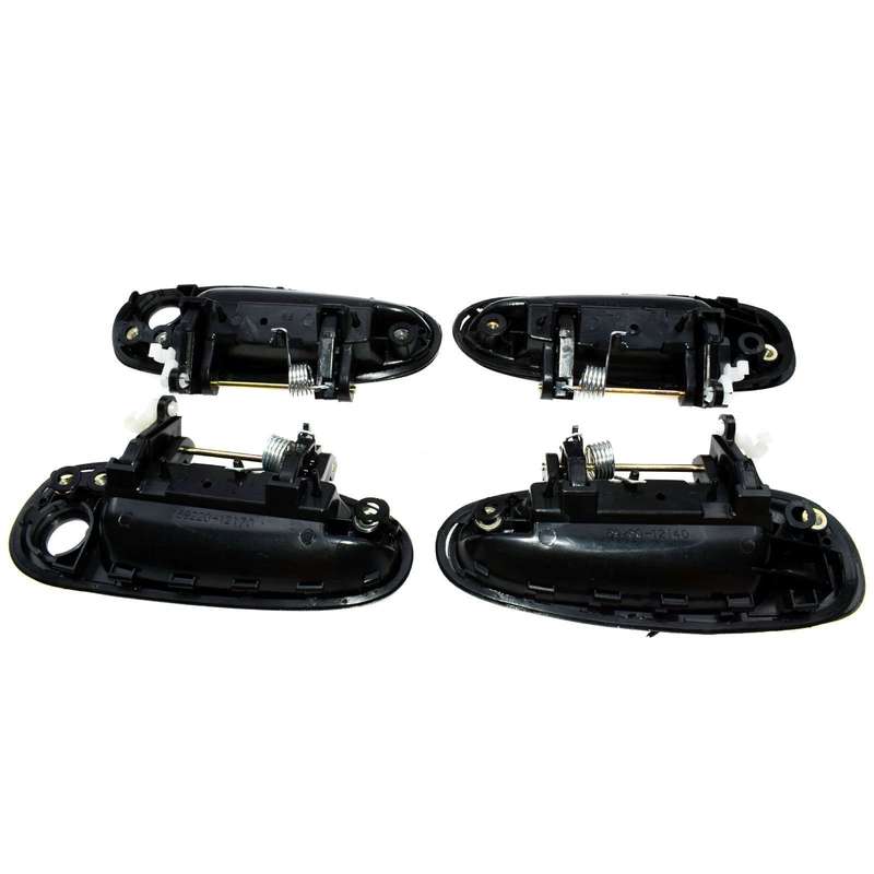 For TOYOTA COROLLA 93-97 Outside Door Handle Front Rear Left Right Black 4Pcs