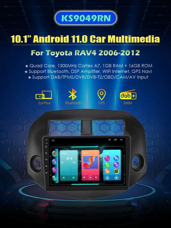 for Toyota RAV4 2006-2012 Car Radio Stereo GPS Sat Nav Bluetooth DAB+ Head Unit