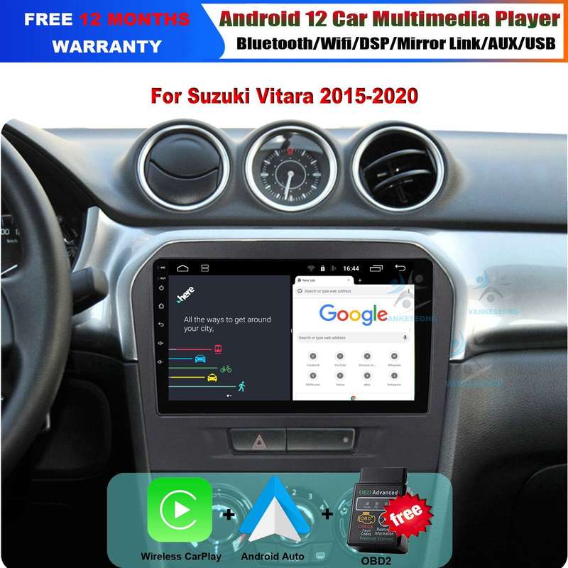 9" Android12 GPS Navigation For Suzuki Vitara 2015-2020 BT DAB+Autoradio CarPlay