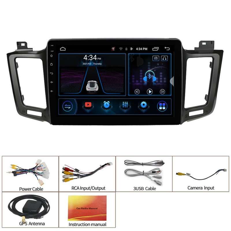 Android 12 Autoradio CarPlay GPS Navigation BT DAB DSP For Toyota RAV4 2013-2018