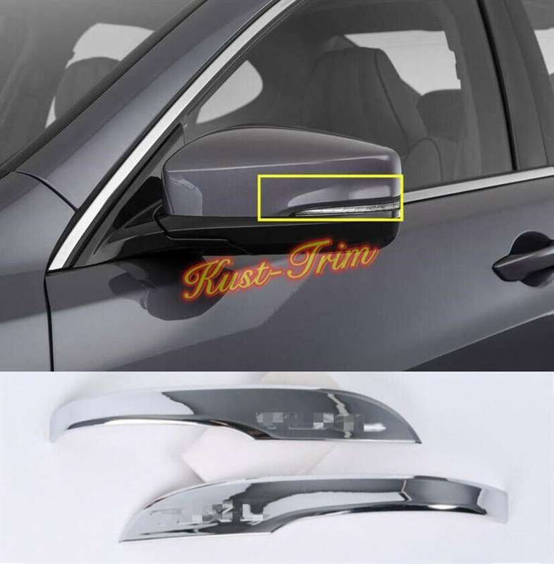 2PCS ABS Chrome Door Rearview Mirror Strip Cover Trim For Acura TLX 2015-2020