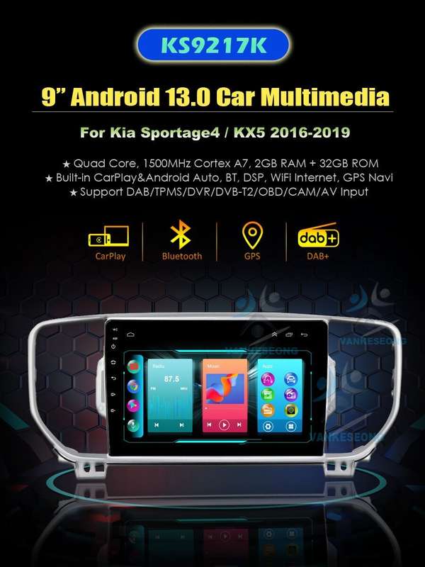 For Kia Sportage 4 QL 2016-2019 Car Radio Multimedia Video Navigation GPS Stereo