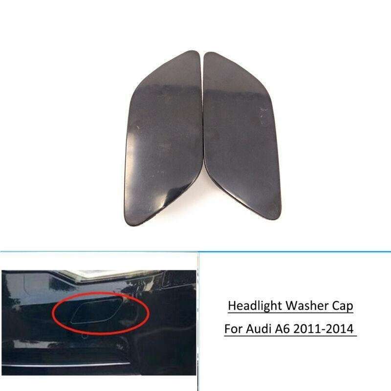 2Pcs Front Bumper Headlight Washer Cap Cover For Audi A6 2011-2014 Pair