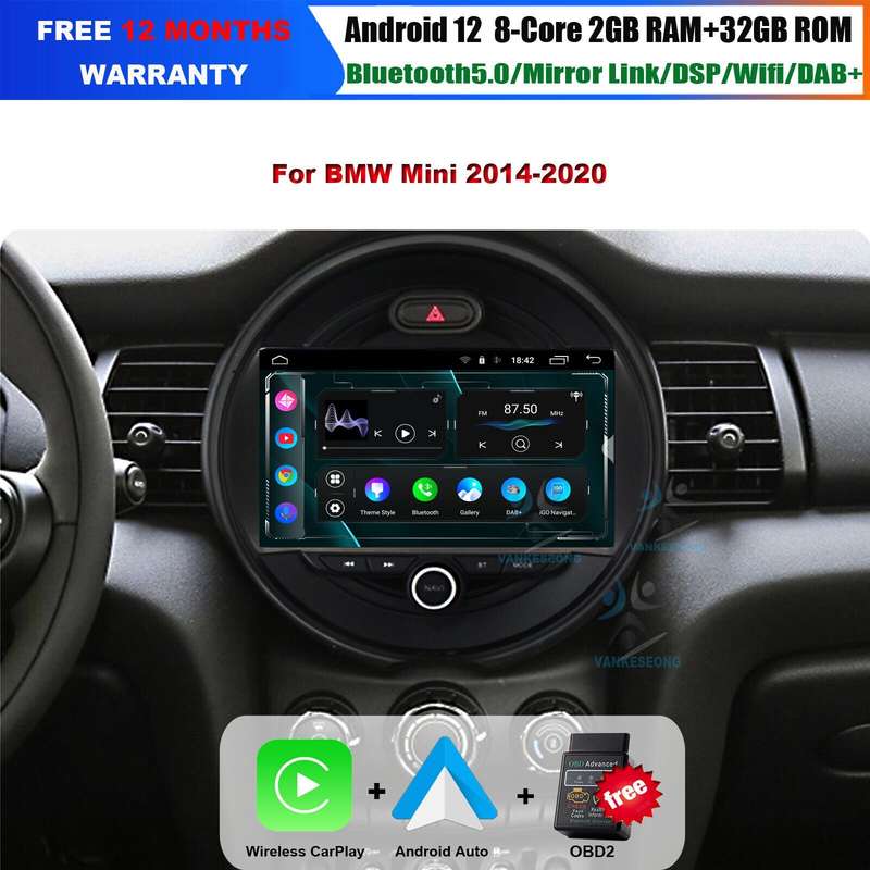 CarPlay Android Auto For BMW Mini Clubman 2014-2020 BT DAB+ Autoradio GPS SatNav