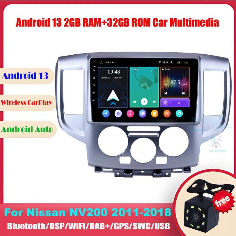 9" Touchscreen Video Android13 Stereo Radio GPS Navi For Nissan NV200 2011-2018