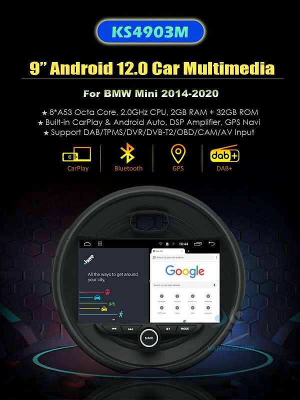 CarPlay Android Auto For BMW Mini Clubman 2014-2020 BT DAB+ Autoradio GPS SatNav