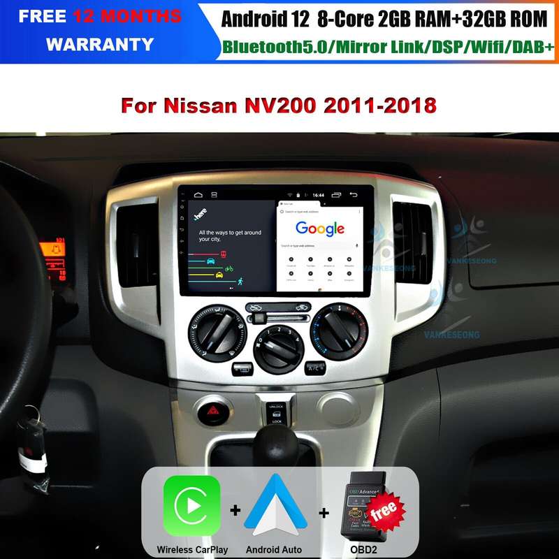 9" DAB+ Autoradio For Nissan NV200 2011-2018 Android Auto GPS Sat Navi DSP Wifi