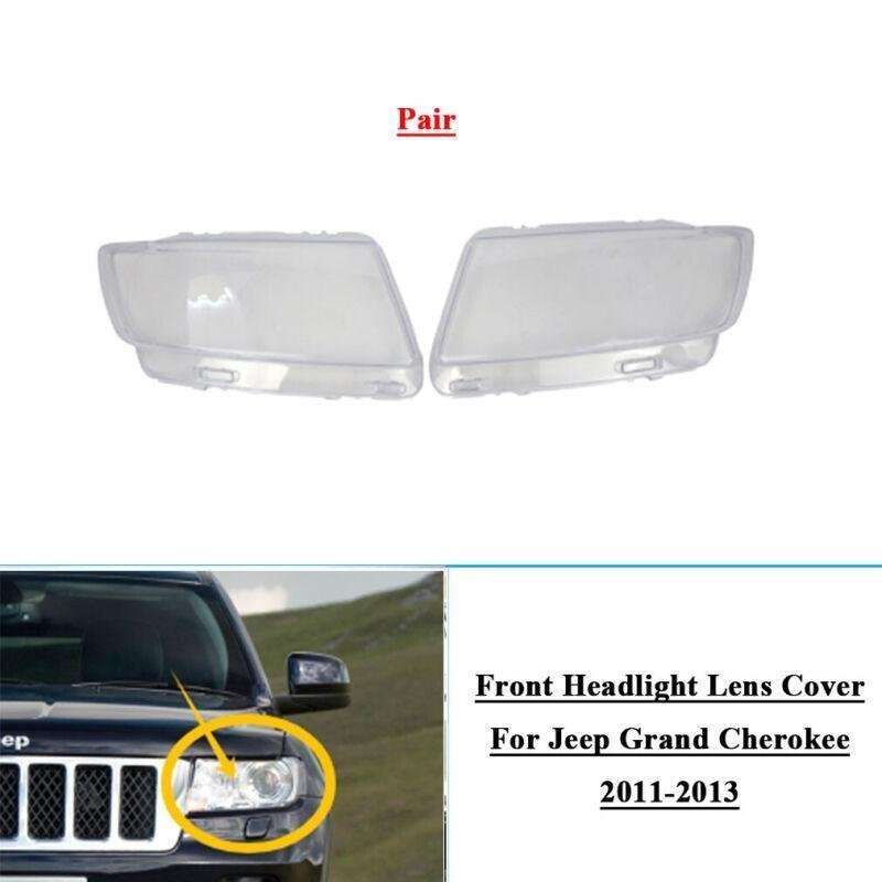 2x Front Headlight Headlamp Lens Shell Covers For Jeep Grand Cherokee 2011-2013