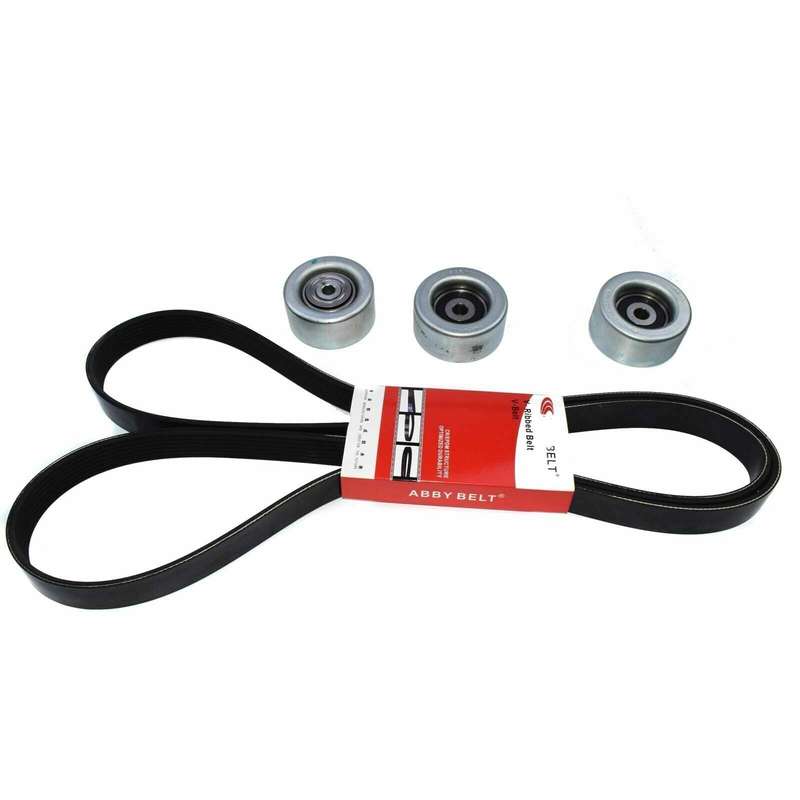 Serpentine Drive Belt &amp; 3Pcs Idler Pulley Kit For Toyota Sienna 2007-10 V6 3.5L