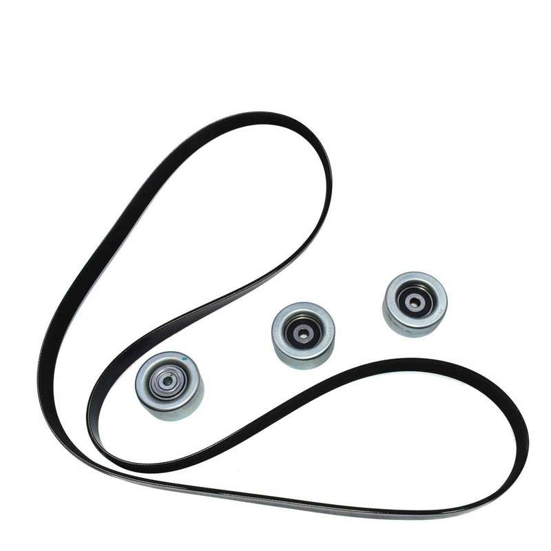 Serpentine Drive Belt &amp; 3Pcs Idler Pulley Kit For Toyota Sienna 2007-10 V6 3.5L