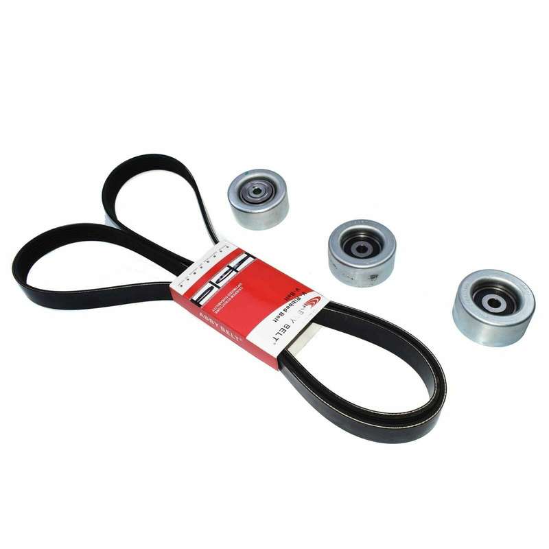 Serpentine Drive Belt &amp; 3Pcs Idler Pulley Kit For Toyota Sienna 2007-10 V6 3.5L