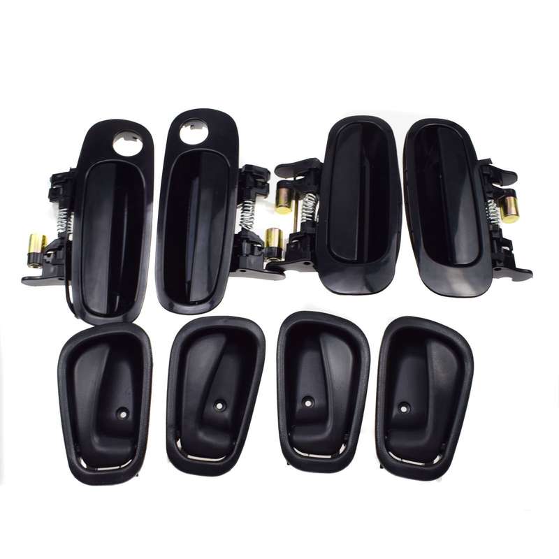 Front Rear Black Outside Black Inside Door Handle 8Pcs For Toyota Corolla 98-02