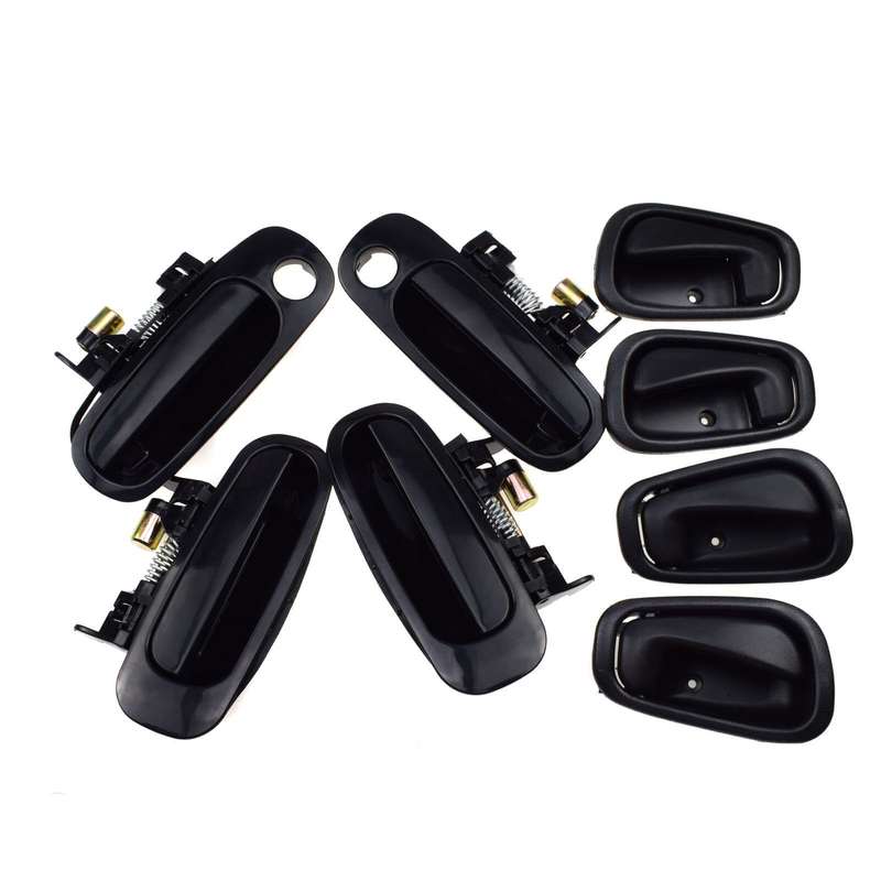 Front Rear Black Outside Black Inside Door Handle 8Pcs For Toyota Corolla 98-02