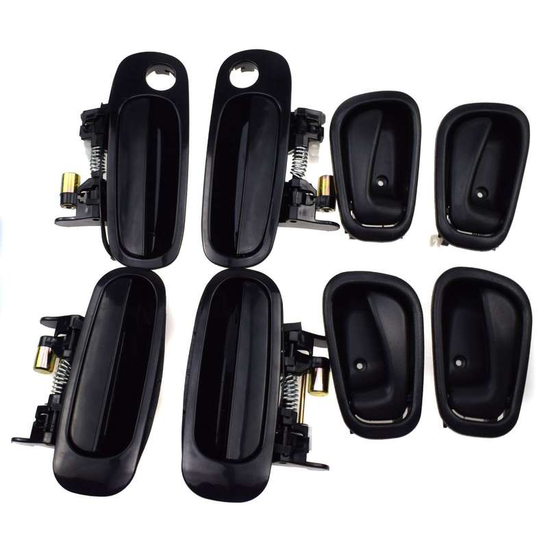 Front Rear Black Outside Black Inside Door Handle 8Pcs For Toyota Corolla 98-02