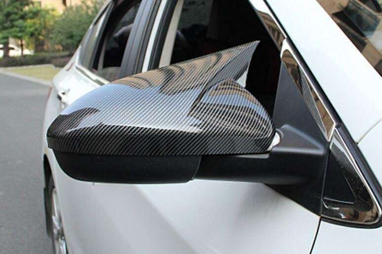 For Chevrolet Cruze 10-15 Carbon Fiber Horns Rear View Side Door Mirror Cover 2*