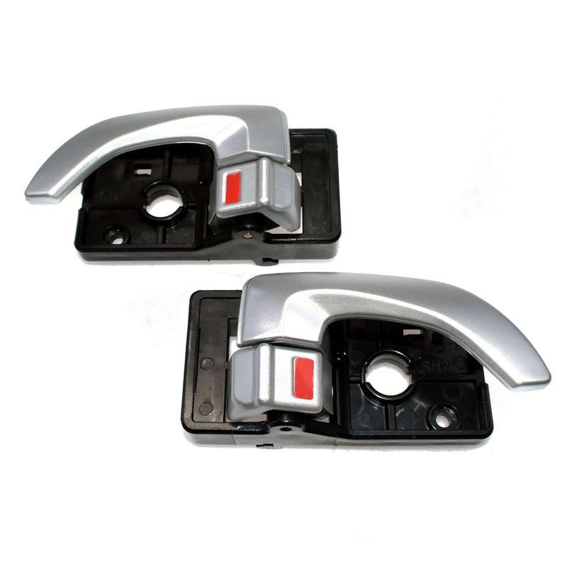 Left &amp; Right Silver Interior Door Handles Pair For Hyundai Tucson 2008-2009