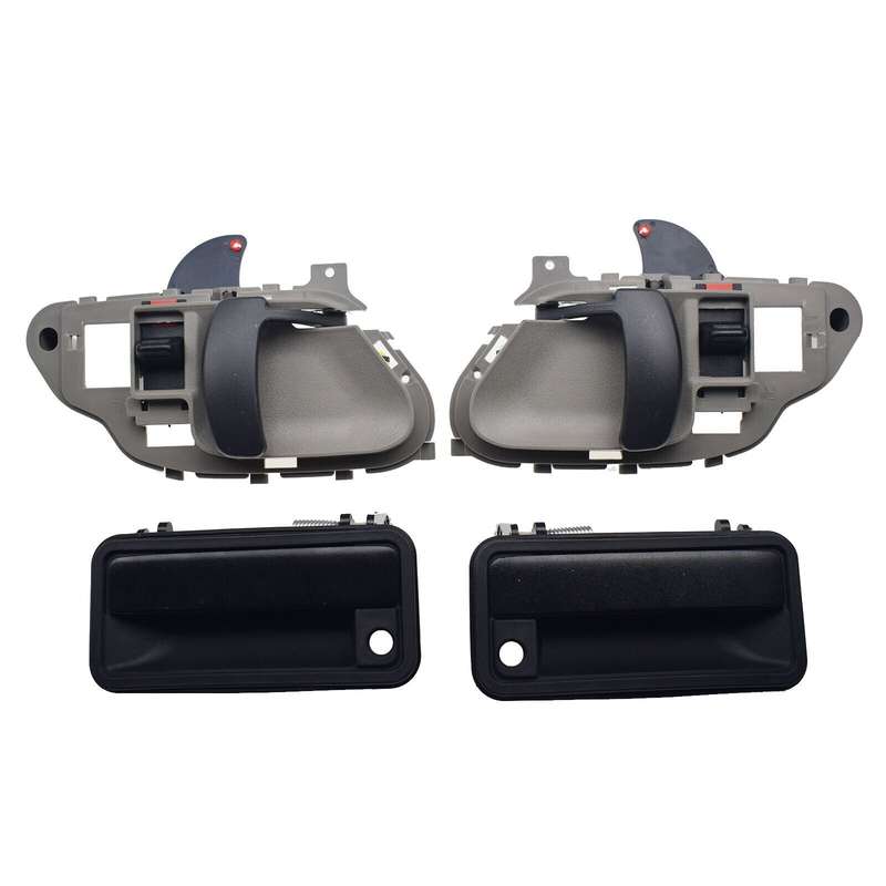 Black Exterior &amp; Gray Interior Door Handles 4PCS For Chevrolet GMC Cadillac