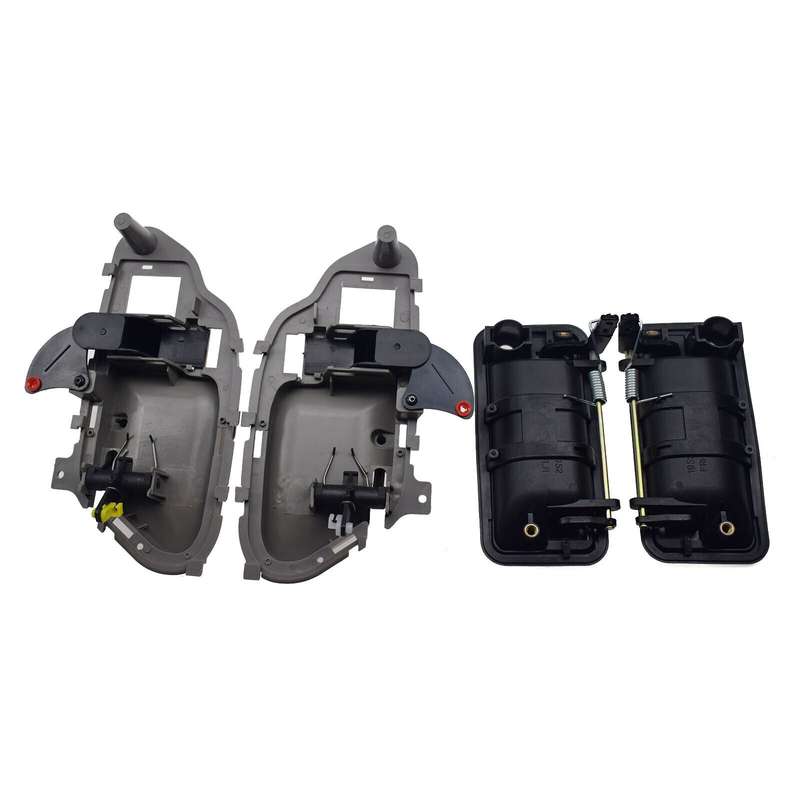Black Exterior &amp; Gray Interior Door Handles 4PCS For Chevrolet GMC Cadillac
