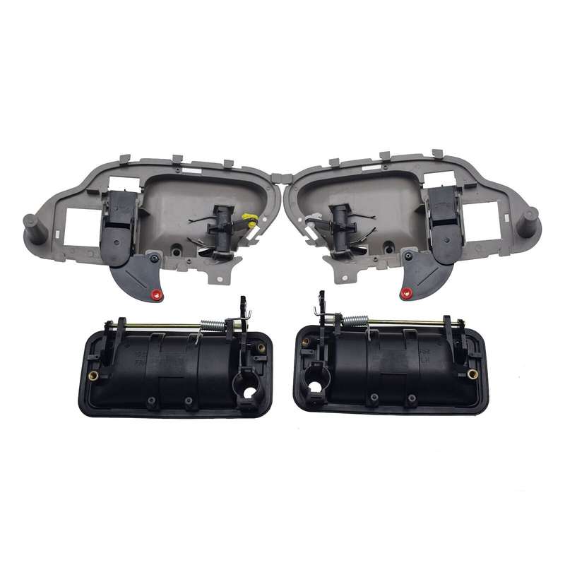 Black Exterior &amp; Gray Interior Door Handles 4PCS For Chevrolet GMC Cadillac