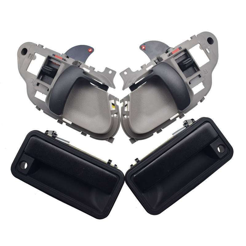 Black Exterior &amp; Gray Interior Door Handles 4PCS For Chevrolet GMC Cadillac