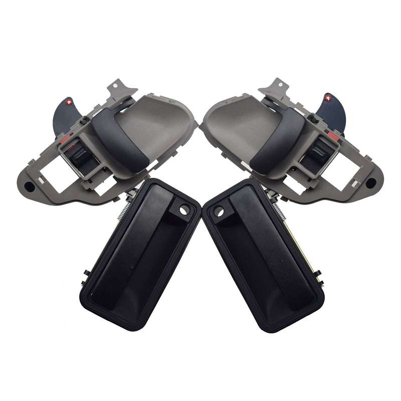 Black Exterior &amp; Gray Interior Door Handles 4PCS For Chevrolet GMC Cadillac