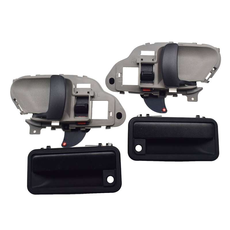Black Exterior &amp; Gray Interior Door Handles 4PCS For Chevrolet GMC Cadillac