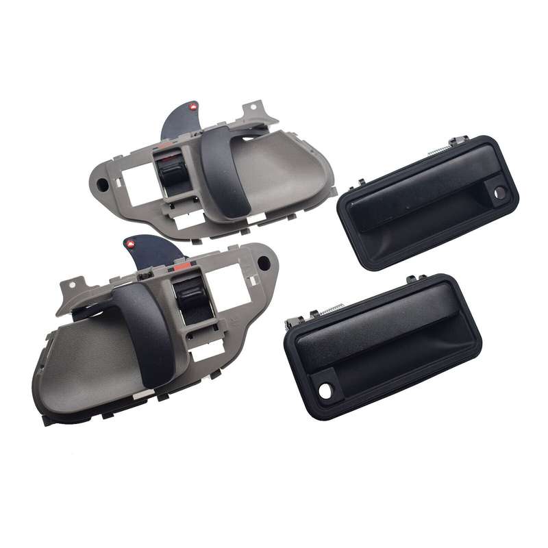 Black Exterior &amp; Gray Interior Door Handles 4PCS For Chevrolet GMC Cadillac