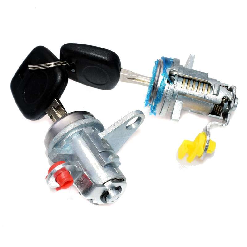 Door Lock Cylinder Tumbler w/Key Pair L&amp;R For Toyota RAV4 1996-2000 69051-42050