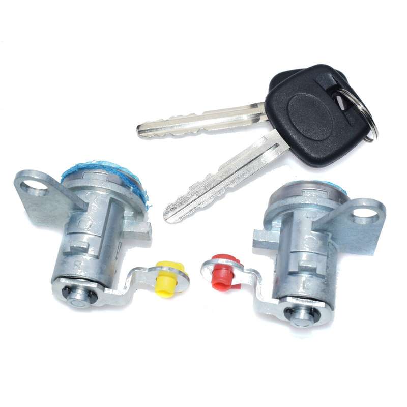 Door Lock Cylinder Tumbler w/Key Pair L&amp;R For Toyota RAV4 1996-2000 69051-42050