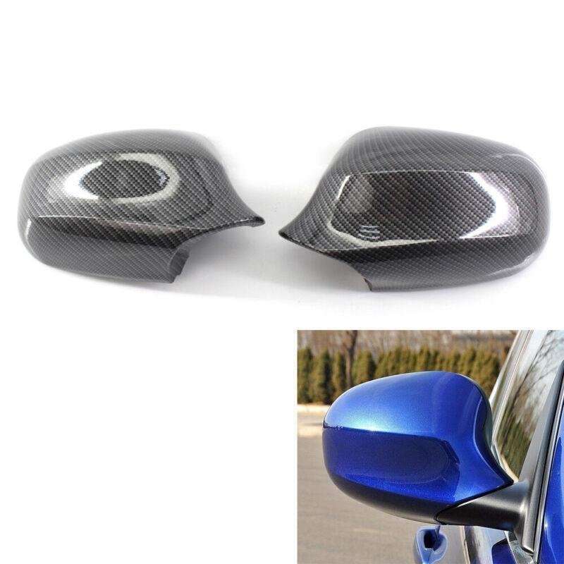 Pair For BMW 3 Series E90 09-11 Side Rearview Mirror Housing Carbon Fiber Style