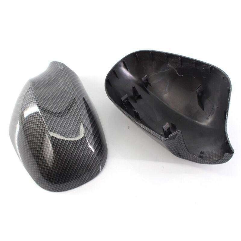 Pair For BMW 3 Series E90 09-11 Side Rearview Mirror Housing Carbon Fiber Style