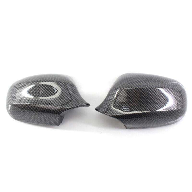 Pair For BMW 3 Series E90 09-11 Side Rearview Mirror Housing Carbon Fiber Style