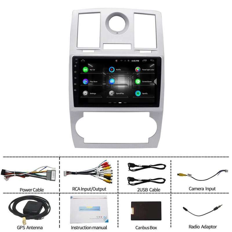 9" CarPlay Android Autoradio For Chrysler 300C 2004-2011 BT GPS Navigation DAB+