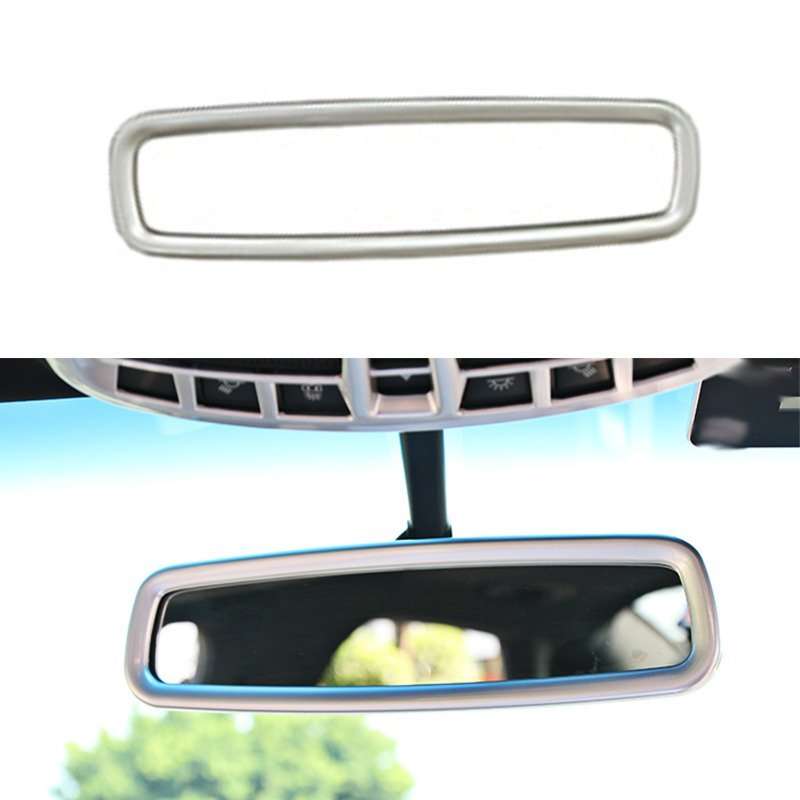 For Lincoln MKZ 2014-20 Matte Silver Interior Console Rearview Mirror Cover Trim
